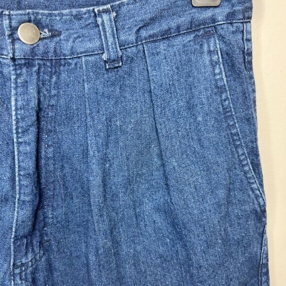 Vintage Mom Jeans Pleated Denim Jean Bermuda High Rise Shorts Size 32 - Picture 2 of 6